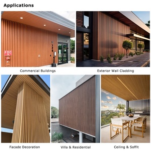 Sistema <span class=keywords><strong>de</strong></span> Fachada Arquitectónica con Recubrimiento en Polvo, Paneles <span class=keywords><strong>de</strong></span> Revestimiento <span class=keywords><strong>de</strong></span> Pared <span class=keywords><strong>de</strong></span> Aluminio Acanalado con Aspecto <span class=keywords><strong>de</strong></span> Madera - Product Image 4