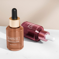 Flacon en verre de 30 ml à épaule inclinée avec compte-gouttes plaqué, bouchon à couronne, sérigraphie, personnalisation possible pour crème de soin de la peau, gouttes pour les yeux