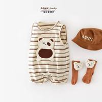 Combinaison fine en coton unisexe pour bébés Summer Infant & adorable barboteuse rayée élégante pour les sorties