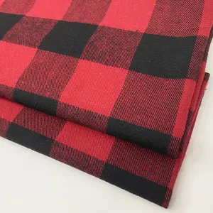 Harvest woman tops fashionable 16S cotton twill 4CM two tune check brushed flannel fabric cotton fabric for shirts and pants