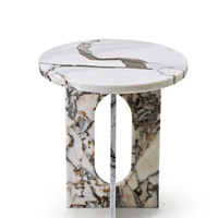 Table basse de salon Cammy Stone Ocean Storm en marbre, style moderne de luxe, table d'appoint multifonctionnelle, mobilier de maison