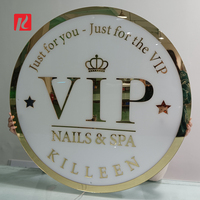 Miroir en acrylique personnalisé Kexian Enseigne avec logo enseigne murale d'intérieur Enseigne avec logo rétro-éclairé par LED Lettre commerciale pour salon de manucure