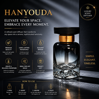 Bouteille diffuseur à roseaux en verre noir transparent dégradé personnalisée, fond volcanique, pot d'arôme vide avec bouchon à vis, parfum d'ambiance de luxe pour la maison