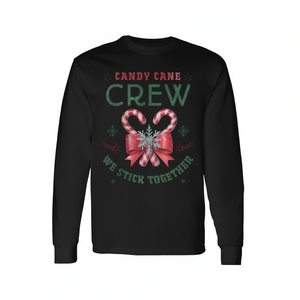 Maglietta a maniche lunghe Candy Cane Crew, camicia da pigiama coordinata per la famiglia, regali di Natale - Product Image 3