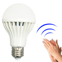 E27 Lampu Bohlam Led Sensor Gerak, Lampu Bohlam LED Koridor, Lampu Hidup/Mati Otomatis, Kontrol Suara