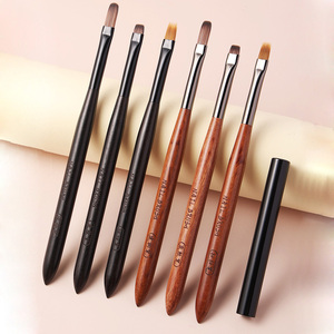 Wooden Dense Ombre Nail Brush 5mm Short Thin 12mm Long <b>Builder</b> Gel Construction Brush for Nail Art - Product Image 1
