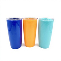 Gobelet en plastique double paroi, avec paille, tasses de café, en vrac, avec couvercle, Logo personnalisé, 20oz, vente en gros, ml