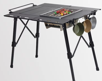 Table de repas extérieure pliable haut de gamme en aluminium, durable, étanche, extensible, multifonctionnelle, pour camping et cour mobile