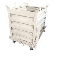 Boîte de collecte de ferraille réversible de qualité industrielle Poubelle en acier Self Dumping Forklift Hopper Metal Turnover Box Iron Scrap Box