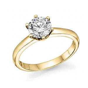 Bague en <span class=keywords><strong>or</strong></span> <span class=keywords><strong>jaune</strong></span> 14 carats avec <span class=keywords><strong>diamant</strong></span> <span class=keywords><strong>solitaire</strong></span> naturel de 0,15 carat, pour les occasions spéciales - Product Image 2
