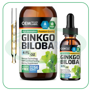 Gotas de extracto de Ginkgo Biloba, suplemento líquido para el cerebro y la memoria, líquido vegano de Ginkgo Biloba - Product Image 1