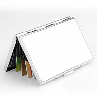 Dompet Kartu Pria Sederhana Tipis Anti-RFID Pelindung Kartu Aluminium dengan Mekanisme Dorong Samping