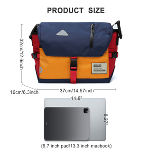 Sac banane et bandoulière décontracté en nylon pour <span class=keywords><strong>homme</strong></span> avec motif lettres, idéal pour le cyclisme, l'école, le transport de téléphone et d'argent, sac messager, sac de facteur - Product Image 4
