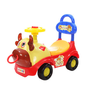 Venta caliente 2018 nueva vaca modelo de dibujos animados diseño bebé walker scooter con ruedas empujando Carro de coche - Product Image 2
