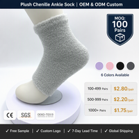 Chaussettes en fil de plumes infusées à l'aloe vera, chaussettes courtes sans orteils pour le soin hydratant des talons, vente en gros, OEM personnalisé