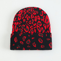 Topi Rajut Motif Macan Tutul, Topi Hangat Musim Dingin dengan Lipatan, Topi Motif Hewan, Kupluk untuk Wanita Pria Unisex, Topi Rajut Model Watch Cap untuk Musim Gugur