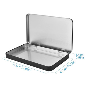 Cao cấp màu đen bản lề nắp hình chữ nhật màu nước trường hợp thủ công lưu trữ hộp thiếc - Product Image 2