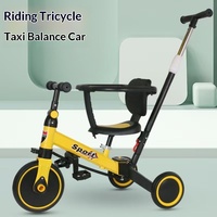 Tricycle multifonction 5-en-1 en métal pour enfants : poussette, vélo d'équilibre et chariot pour bébés de 4 à 6 ans