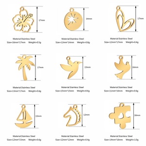 Cocotier Coeur <span class=keywords><strong>Bateau</strong></span> À Voile Fleur En Acier Inoxydable Pendentifs Miroir Poli Charmes pour Bijoux Collier Fournitures En Gros - Product Image 2