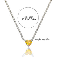 Kalung Tennis Berlapis Mutiara CZ Pink Kuning untuk Wanita, Cocok untuk Pesta dan Pertunangan
