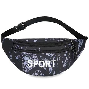 Riñonera de moda unisex con patrón de letras, impermeable, resistente al desgaste, con cremallera, en forma de dumpling, para teléfono móvil y fitness, al por mayor - Product Image 2
