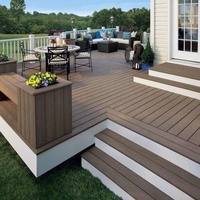 Plancher composite extérieur robuste de qualité commerciale à trous carrés en WPC pour projets