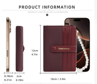 Dompet Kecil Wanita Gaya Instagram untuk Pelajar, Aksen Mutiara Kontras, Ritsleting Pendek, Bahan PU Tahan Air dengan Lapisan Poliester