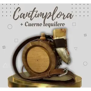 Cantimplora de Madera Estilo Barril de 1L con Correa para el Hombro, Ligera, para Uso en Exteriores - Product Image 2