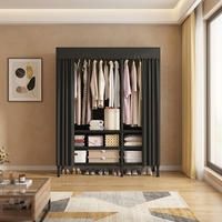 Armoire de rangement multi-niveaux en tissu pour hôtel avec structure métallique