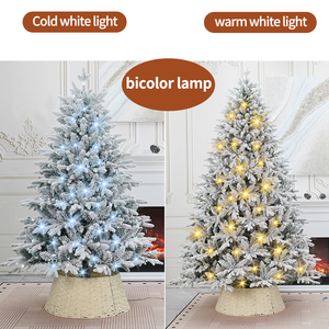 Encrypted PE Hybrid Flocking Artificial Christmas <b>Tree</b> with Built-in Dual-Color Lights Eco-Friendly Luxury Home Decor - Product Image 2