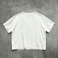 Kaos Oblong Pria Putih 100% Katun Lengan Pendek Oversize Grafis DTG Print Distressed Boxy Hip Hop Ramah Lingkungan