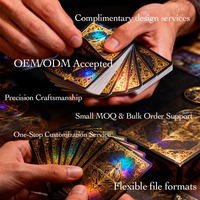 Fabricant de cartes Oracle personnalisées haut de gamme avec impression mate, estampage à chaud argenté et bords dorés pour jeux de divination
