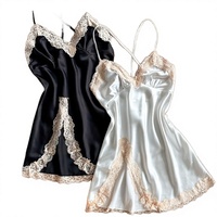 Pyjama en satin doux, respirant, thermique, luxueux, tissé, robe de nuit unie, ensemble pyjama 1 pièce pour femmes
