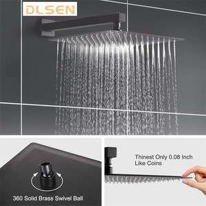 Máy Trộn Vòi Hoa Sen Hình Vuông Giấu Kín Bằng Thép Không Gỉ Chất Lượng Cao Giảm Giá Mạnh Vòi Trộn Vòi Hoa Sen Trong Tường Màu Đen Cho Phòng Tắm Trực Tuyến - Product Image 3