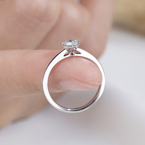 Messi Jewelry MSR-2122 925 Silver Round Shape Solitaire <b>Ring</b> Lab Grown <b>Diamond</b> <b>Ring</b> Engagement <b>Ring</b> - Product Image 2