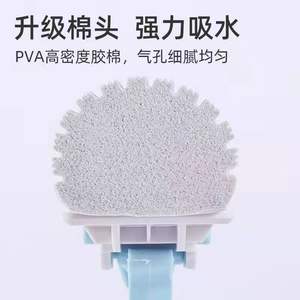 Mopa plegable de microfibra rectangular de 29 cm, azul y blanco, para azulejos y pisos de madera - Product Image 5