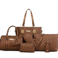 Offre Spéciale nouveaux produits 6pcs dans 1 ensemble PU sacs à main EN CUIR pour femme ensembles fourre-tout chine en gros achats en ligne