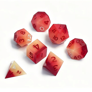 D & D RPG drago e drago gioco di ruolo gioco da tavolo rosa e rosso poliedrico resina dadi Set - Product Image 3