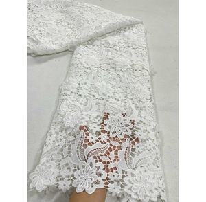 Vải ren Guipure thêu nổi, chất liệu hòa tan trong nước, đính sequin, thân thiện với môi trường, màu hồng, vải châu Phi, dùng cho đám cưới, tiệc tùng, may váy - Product Image 6