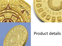 Pièce Maya de haute qualité plaqué or objets de collection commémoratifs pièce de défi personnalisée