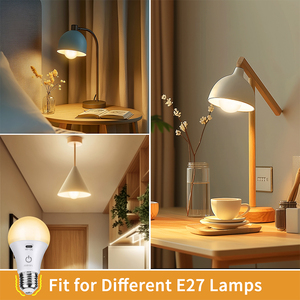 Ampoule LED rechargeable moderne en gros, d'urgence, à intensité variable, tricolore, avec commande tactile ou à distance, 7W <span class=keywords><strong>E27</strong></span> pour éclairage intérieur et extérieur - Product Image 5