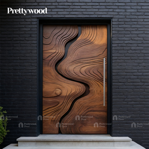 Cao cấp tùy chỉnh thiết kế 3D khắc phía trước pivot cửa hiện đại handmade rắn bằng gỗ nhôm pivot cửa ra vào cho ngôi nhà biệt thự - Product Image 1