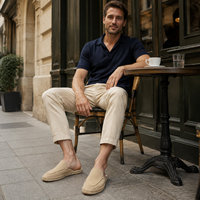 Mules en daim Tonivis pour hommes, style espadrille, à enfiler, semelle intermédiaire en chanvre, légères, décontractées, plates, sandales à enfiler, personnalisables OEM