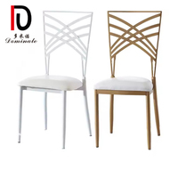 Ensemble de table à manger moderne et économique, chaises de restaurant empilables en métal doré pour événements
