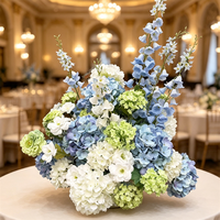 C-603 Vente en gros Magnifiques boules de fleurs en soie réalistes de 60 cm, roses et bleues, boules de fleurs de roses bleues pour centres de table