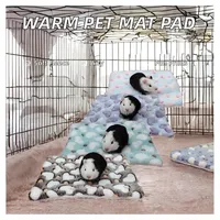 Tapis pour animaux de compagnie, coussin épais en polaire corail pour hamster, doublure antidérapante pour cage de lapin, maison imprimée pour petits animaux et cochon d'Inde