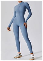 Combinaison de Sport Gainante Haute Intensité pour Femme, à Manches Longues et Fermeture Éclair avec Logo Personnalisé
