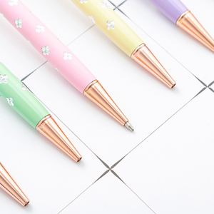 Four-leaf Clover Crystal Diamond Metal Ballpoint <b>Pen</b> Spot Wholesale Spinning With Custom Logo Printed Creative for Gift - Product Image 2