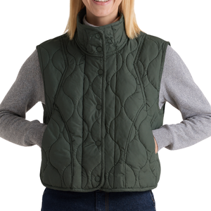 Estilo de tendencia Invierno Mujer Cuello alto Abajo Ropa A prueba de viento Mujer Puffer Chaleco acolchado - Product Image 1