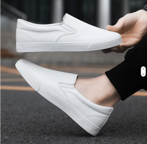 Chaussures décontractées pour hommes, conçues sur mesure, avec empeigne en tricot, fermeture à enfiler, semelle intermédiaire en TPU, coloris noir et blanc - Product Image 5